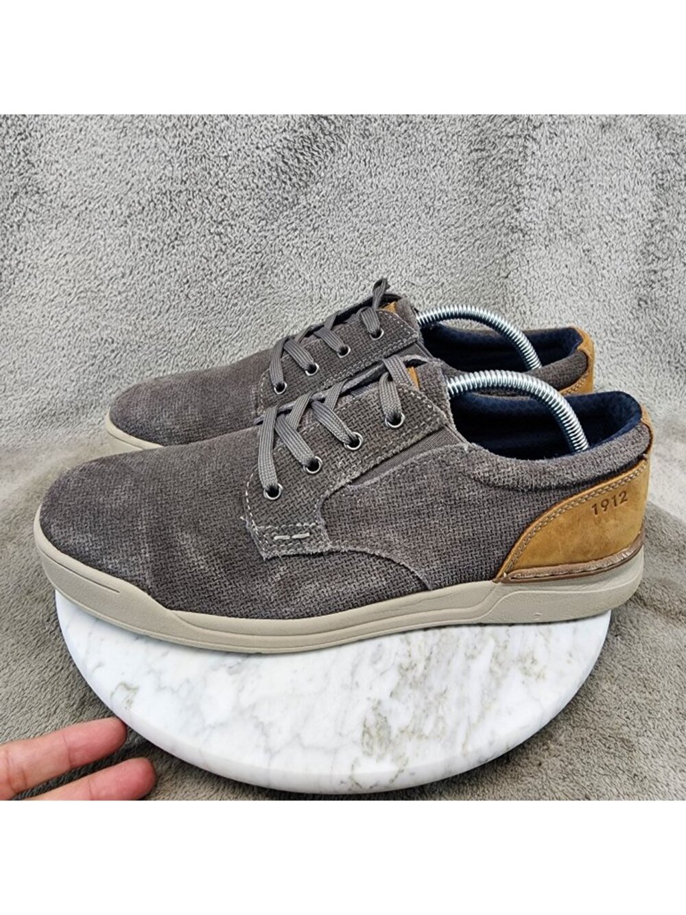 Nunn Bush Shoes Mens Size 10 Gray Leather Lace Up Oxford *Read*